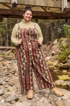 Lucy & Yak Jenny - Wide Leg Corduroy Dungarees in Betsy Floral Print Sale