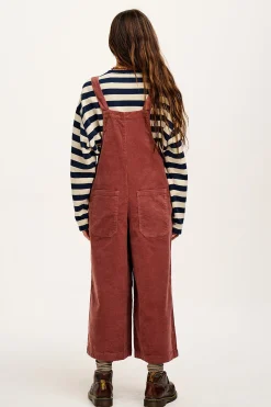 Lucy & Yak Jenny - Wide Leg Corduroy Dungarees Ash Pink Discount