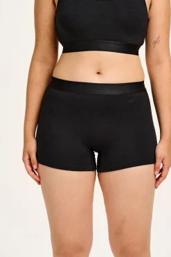 Lucy & Yak Joey - Cotton & Bamboo Boxer Shorts in Black Sale