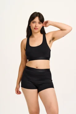 Lucy & Yak Joey - Cotton & Bamboo Boxer Shorts in Black Sale
