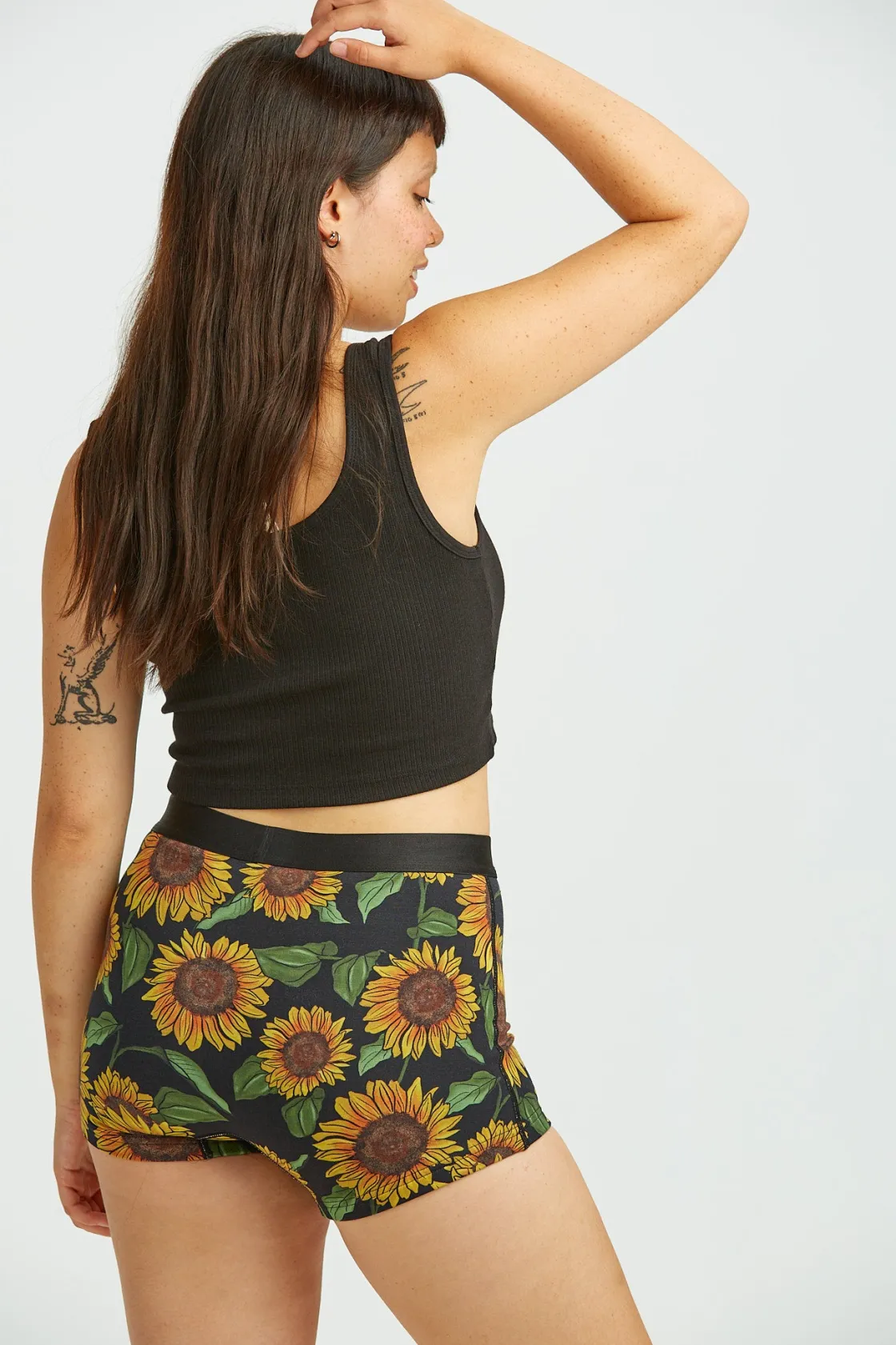 Lucy & Yak Joey - Cotton & Bamboo Boxer Shorts in Sunflower Print New