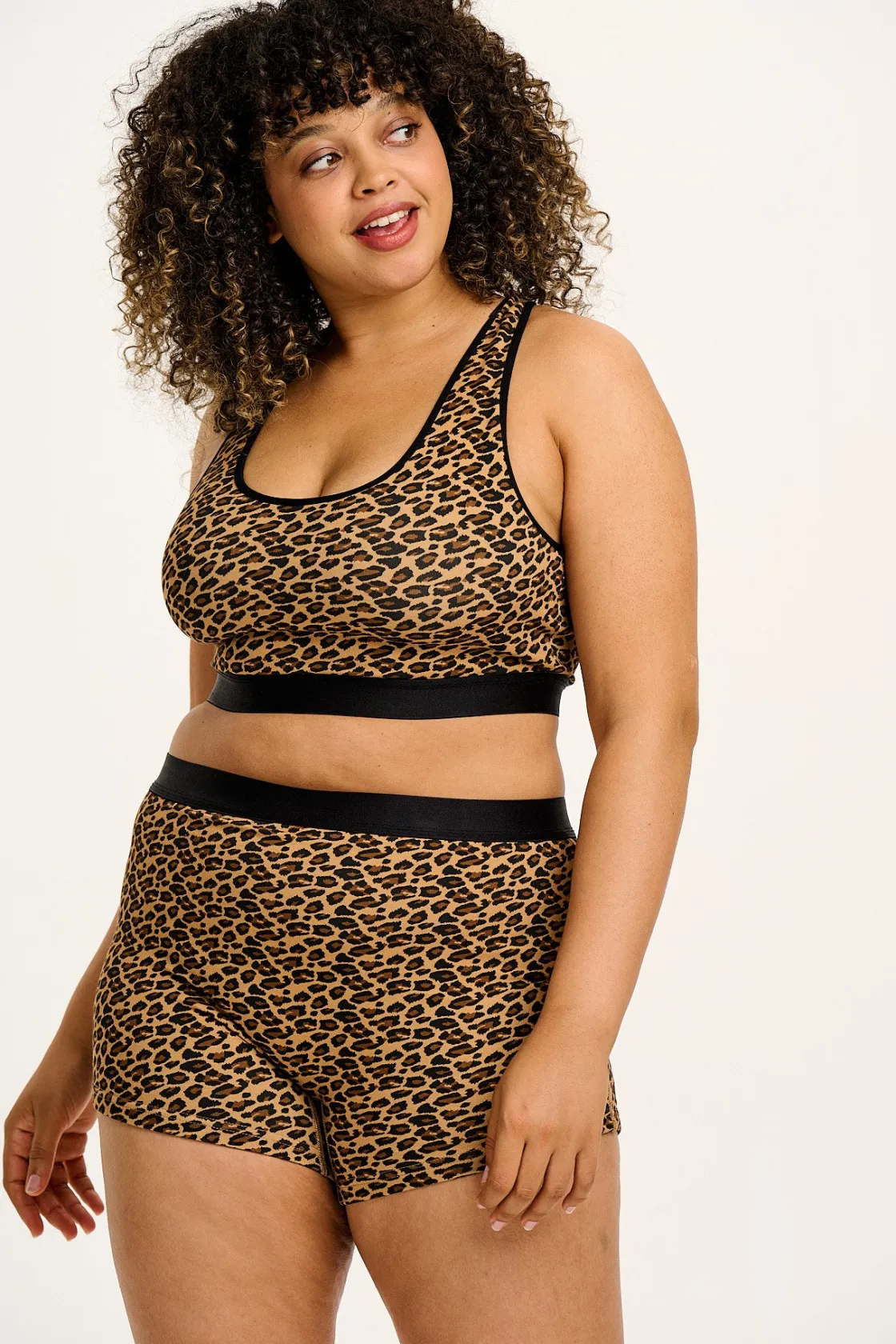 Lucy & Yak Joey - Cotton & Bamboo Boxer Shorts in Leopard Print Best