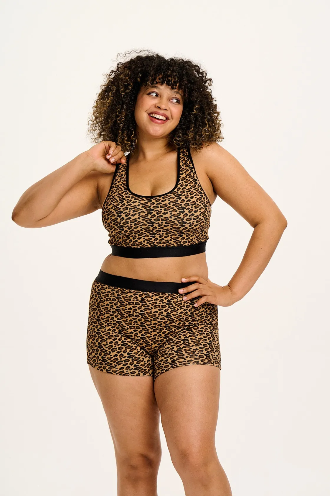 Lucy & Yak Joey - Cotton & Bamboo Boxer Shorts in Leopard Print Best