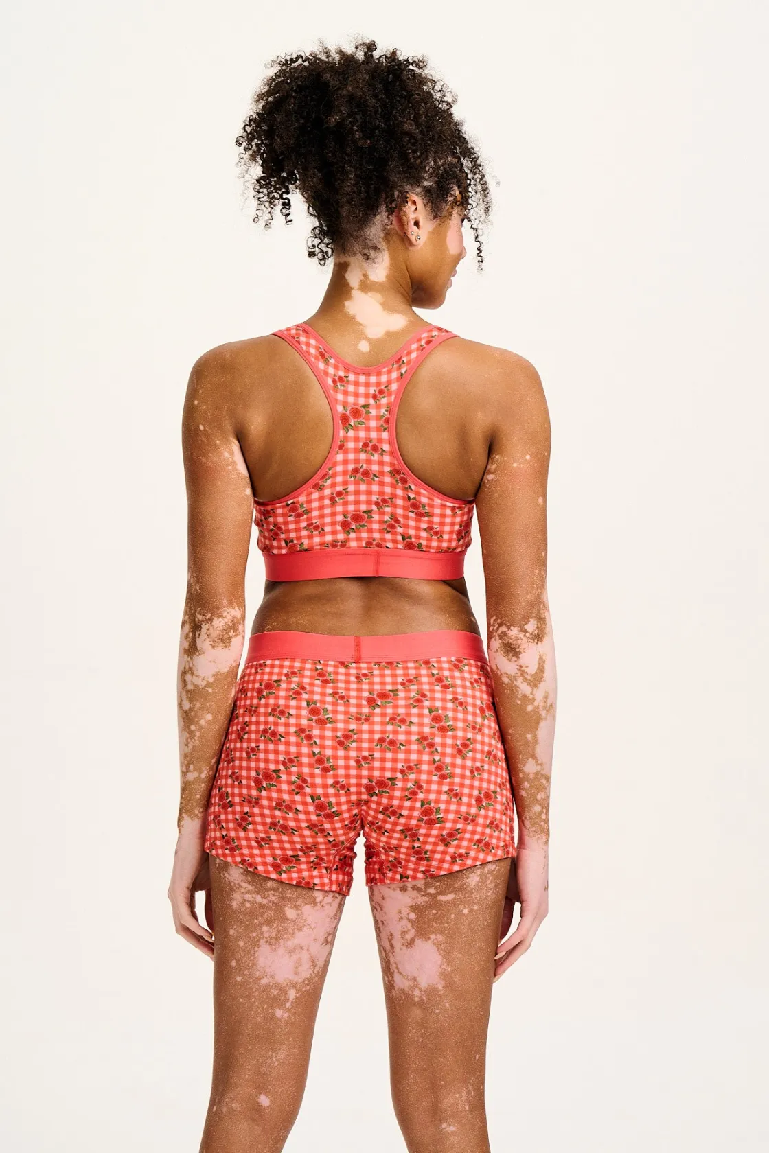 Lucy & Yak Joey - Cotton & Bamboo Boxer Shorts in Pink Check Rosalind Print Outlet