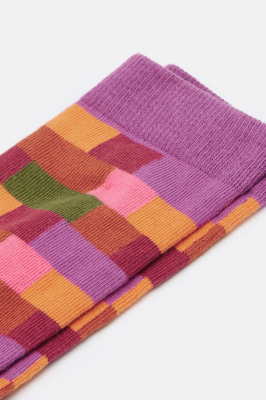 Lucy & Yak JoJo - Cotton Socks in Autumn Checkerboard Print Outlet