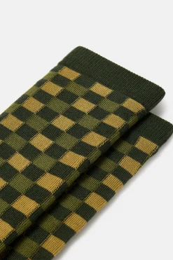 Lucy & Yak JoJo - Cotton Socks in Green Gingham New