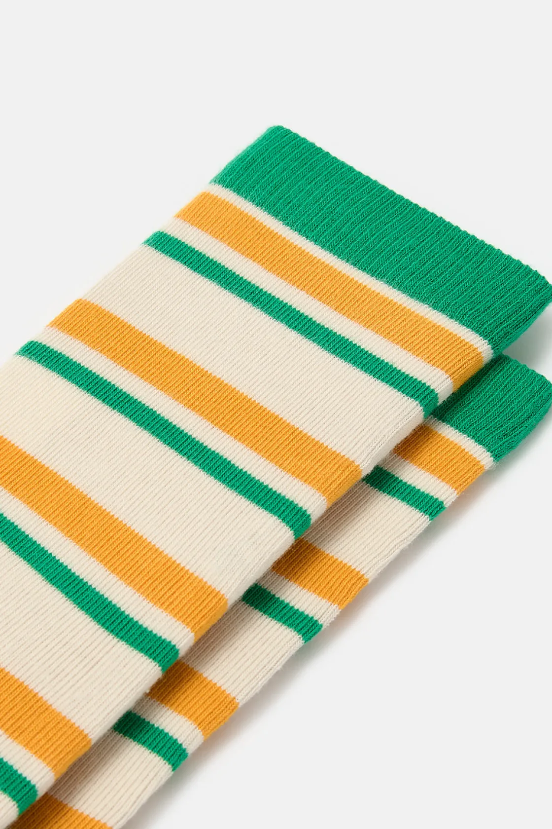 Lucy & Yak JoJo - Cotton Socks in Green & Yellow Stripe Hot