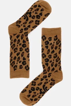 Lucy & Yak JoJo - Cotton Socks in Leopard Print Outlet