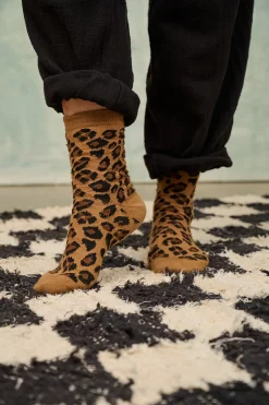 Lucy & Yak JoJo - Cotton Socks in Leopard Print Outlet