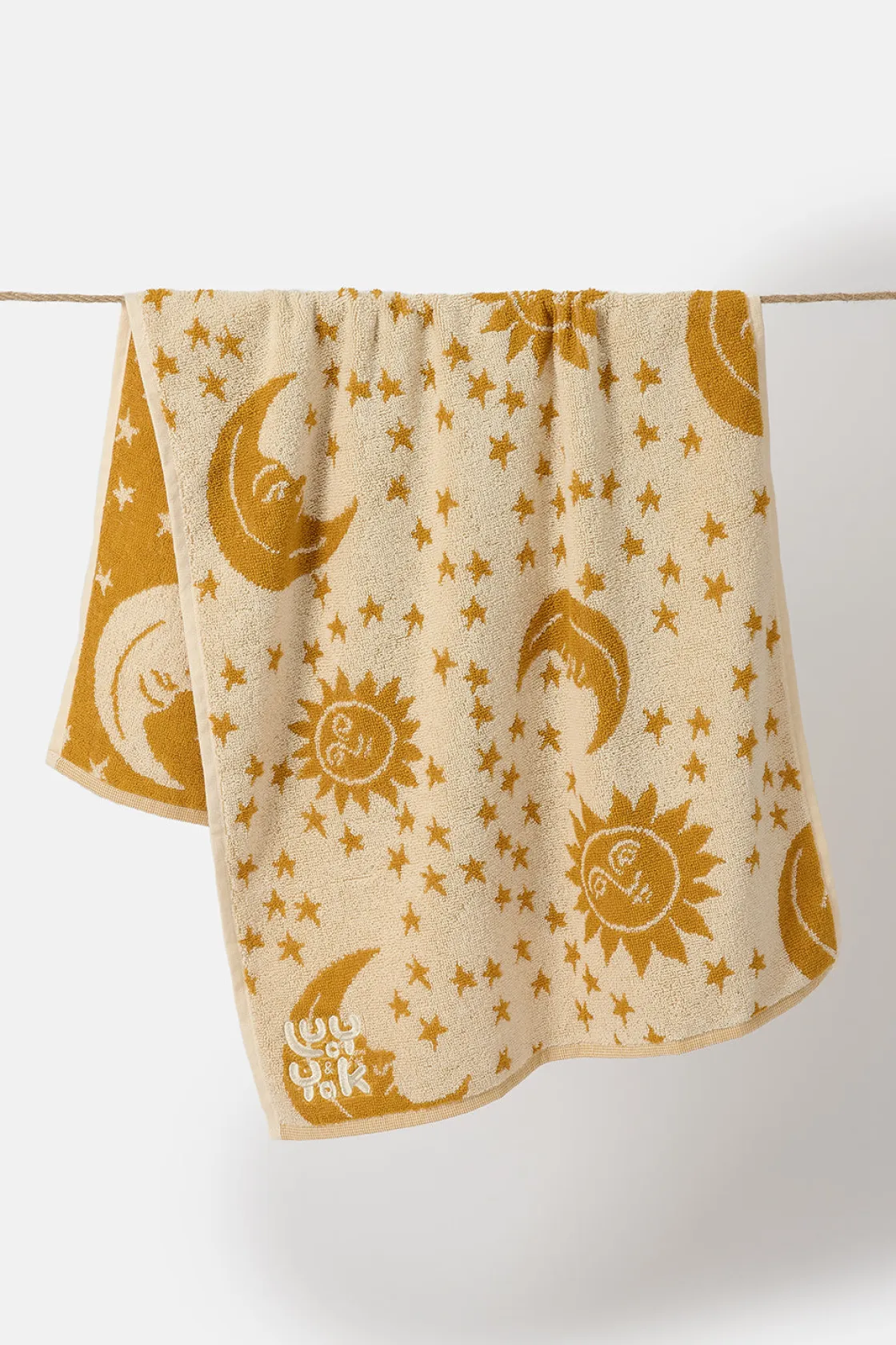 Lucy & Yak Kasia - Hand Towel in Cream & Yellow Orion Print New
