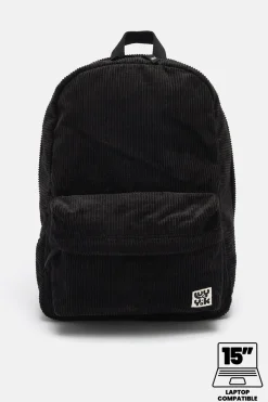 Lucy & Yak Kellie - Skater Corduroy Backpack in Black Hot