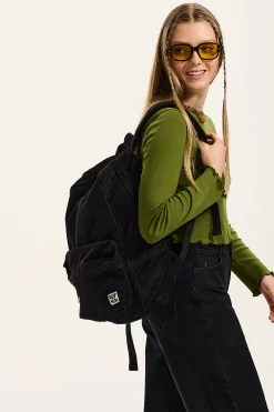 Lucy & Yak Kellie - Skater Corduroy Backpack in Black Hot