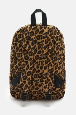 Lucy & Yak Kellie - Skater Corduroy Backpack in Leopard Print Hot