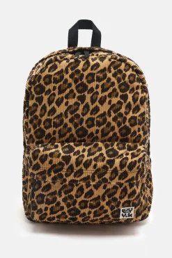 Lucy & Yak Kellie - Skater Corduroy Backpack in Leopard Print Hot