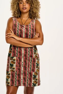 Lucy & Yak Layla - Mini Corduroy Dress in Betsy Floral Print Discount
