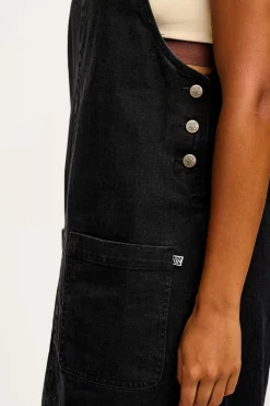Lucy & Yak Layla - Mini Denim Dress in Washed Black Online