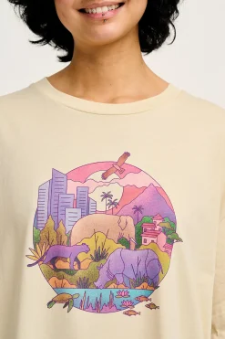 Lucy & Yak L.E. Benny - Oversized Cotton Tee in Artist Print by Rohan Dahotre Discount