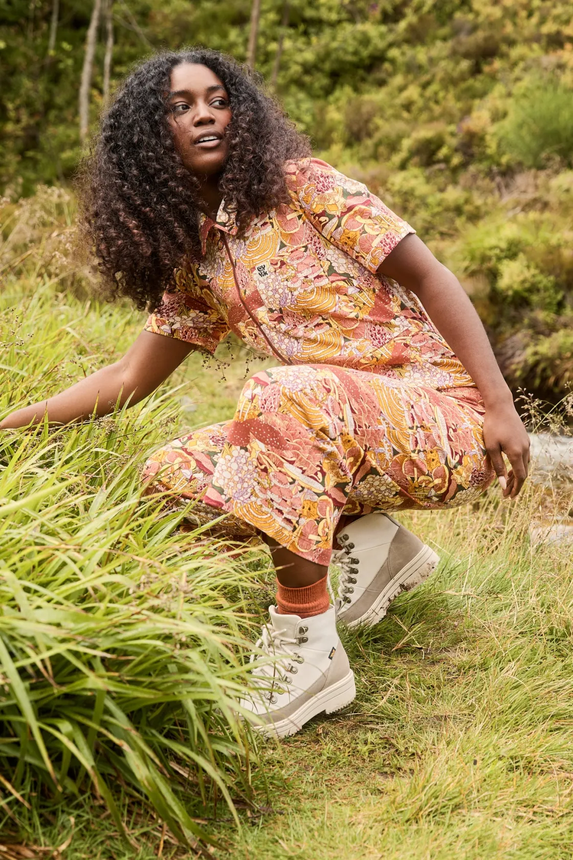Lucy & Yak L.E. Ragan - Cotton Jumpsuit in Artist Print by Caroline Clark Fashion