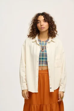 Lucy & Yak Lenny - Cotton Shirt in Ecru Hot