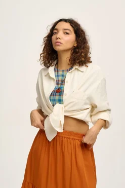 Lucy & Yak Lenny - Cotton Shirt in Ecru Hot