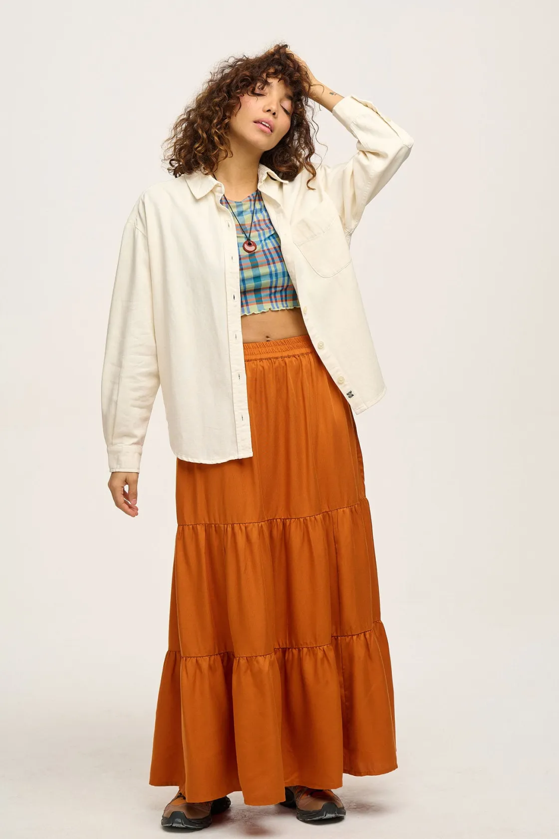 Lucy & Yak Lenny - Cotton Shirt in Ecru Hot