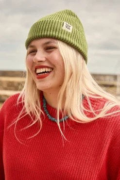 Lucy & Yak Luca - Cotton Beanie in Highland Green New