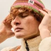 Lucy & Yak Luca - Cotton Beanie in Orange Stripe Online