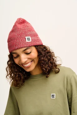 Lucy & Yak Luca - Cotton Beanie in Red Sale