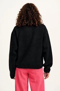 Lucy & Yak Maddison - Fleece in Black with Leopard Print Online