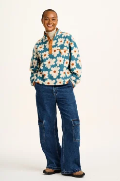Lucy & Yak Maddison - Fleece in Blue Chase Floral Print Discount