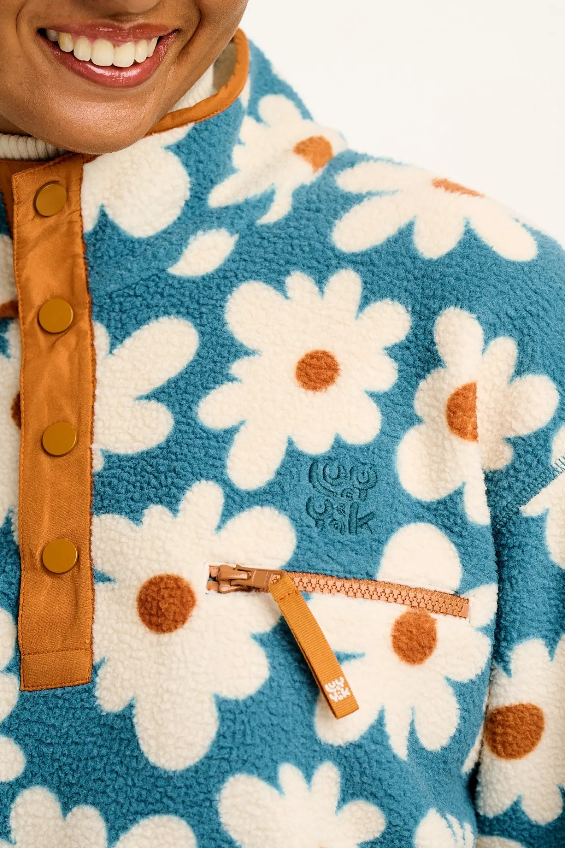 Lucy & Yak Maddison - Fleece in Blue Chase Floral Print Discount