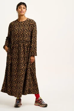 Lucy & Yak Maeve - Midi Dress in Leopard Print Best