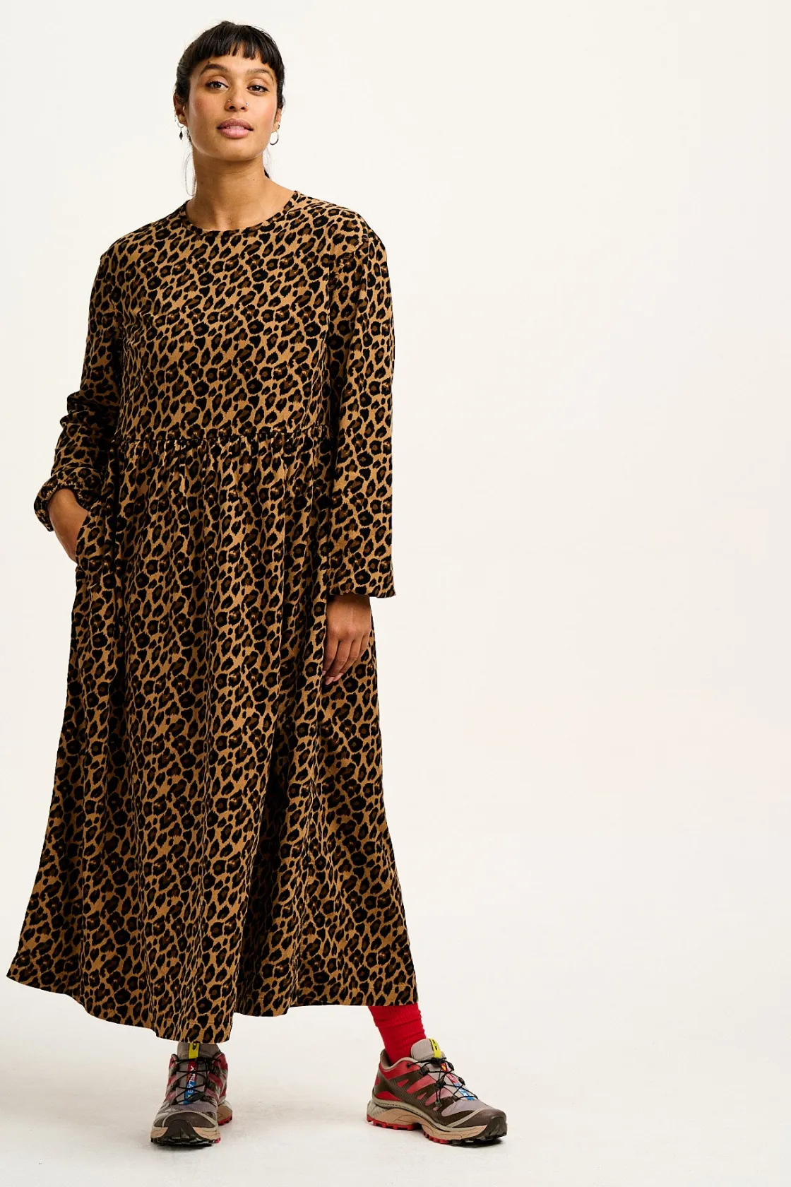 Lucy & Yak Maeve - Midi Dress in Leopard Print Best