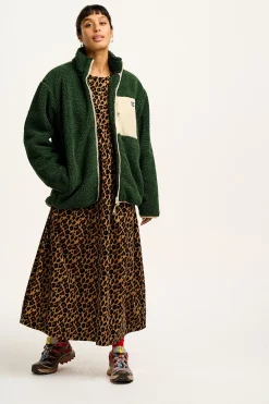 Lucy & Yak Maeve - Midi Dress in Leopard Print Best