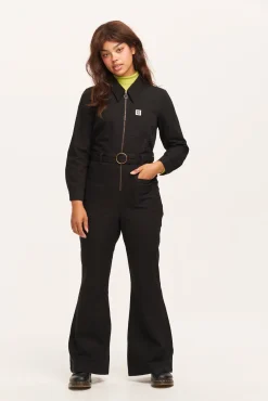 Lucy & Yak Maggie - Cotton Jumpsuit in Black Hot