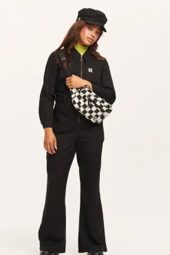 Lucy & Yak Maggie - Cotton Jumpsuit in Black Hot