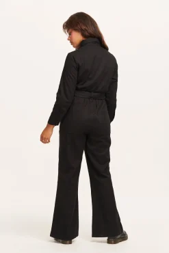 Lucy & Yak Maggie - Cotton Jumpsuit in Black Hot