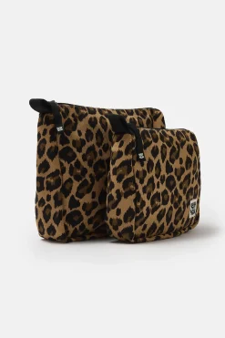 Lucy & Yak Malina - Washbag in Leopard Print Hot