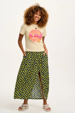 Lucy & Yak Maya - Cotton Tee in Peace and Love Print Outlet