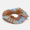 Lucy & Yak Mimmi - Oversized Scrunchie in Brown & Blue Alastair Tartan Print Sale