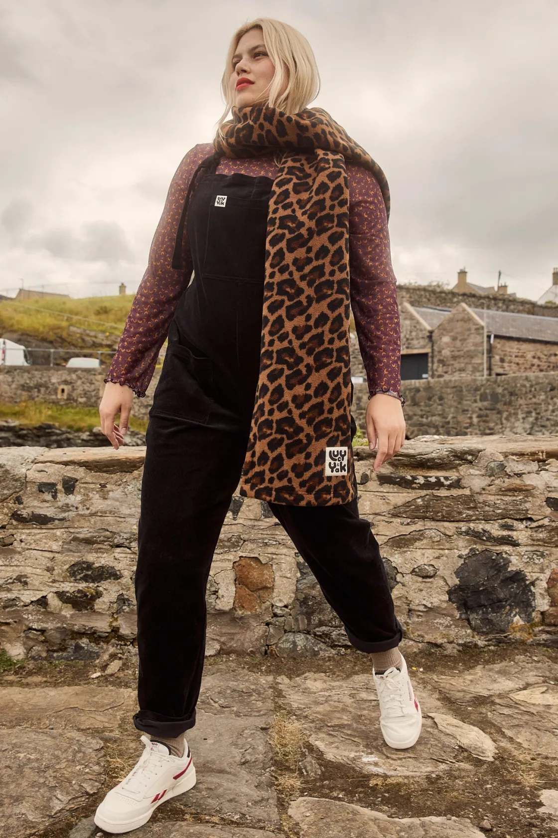 Lucy & Yak Ola - Polar Fleece Scarf in Leopard Print New
