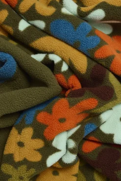 Lucy & Yak Ola - Polar Fleece Scarf in Bubble Floral Print Hot