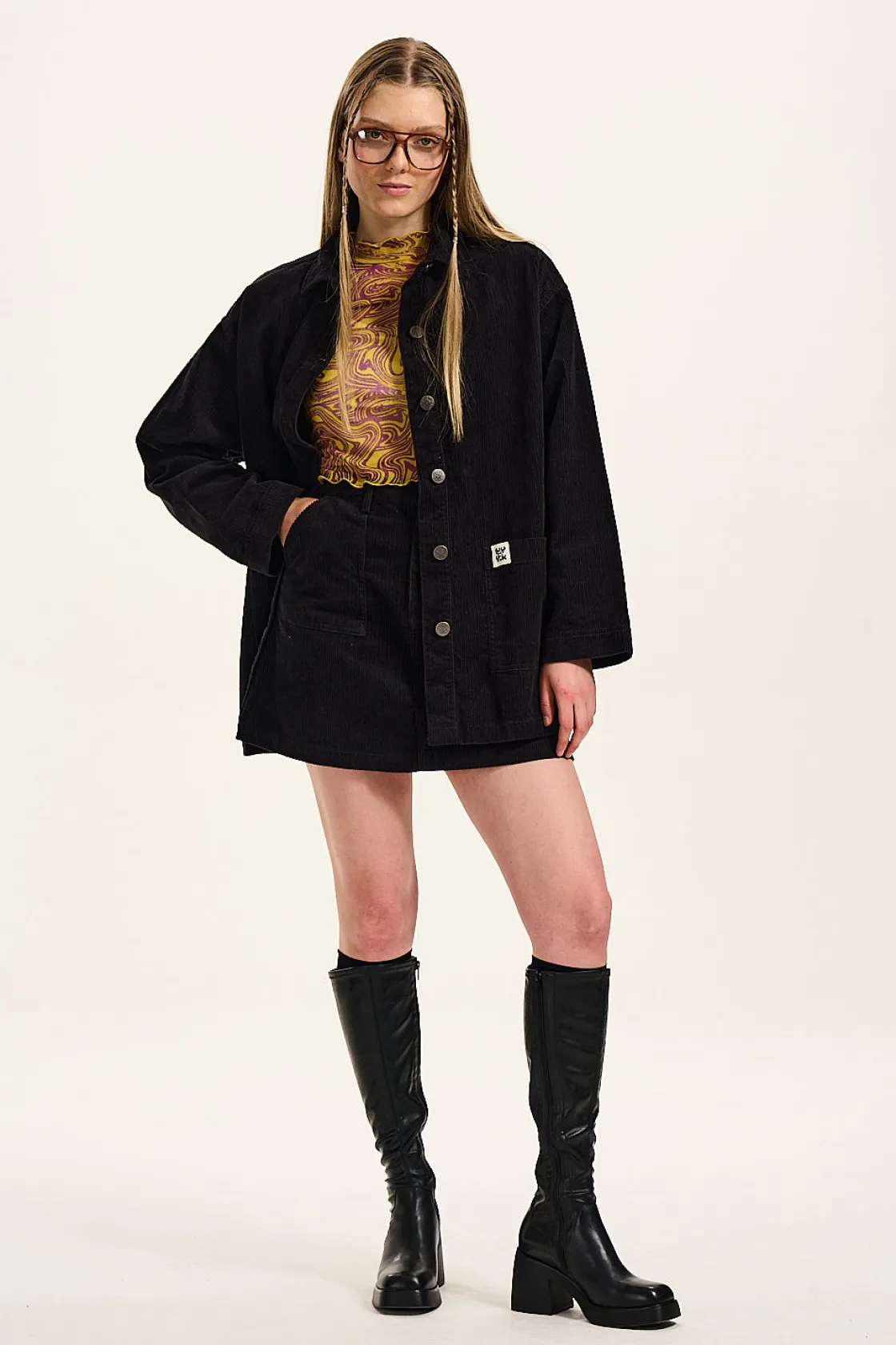 Lucy & Yak Olly - Corduroy Jacket in Black Clearance
