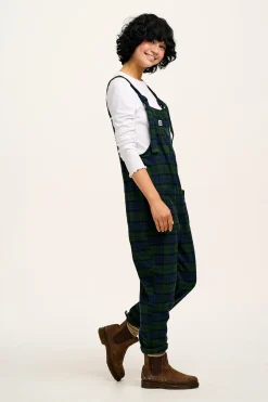 Lucy & Yak Original - Brushed Cotton Dungarees in Blue & Green Wilderness Tartan Best