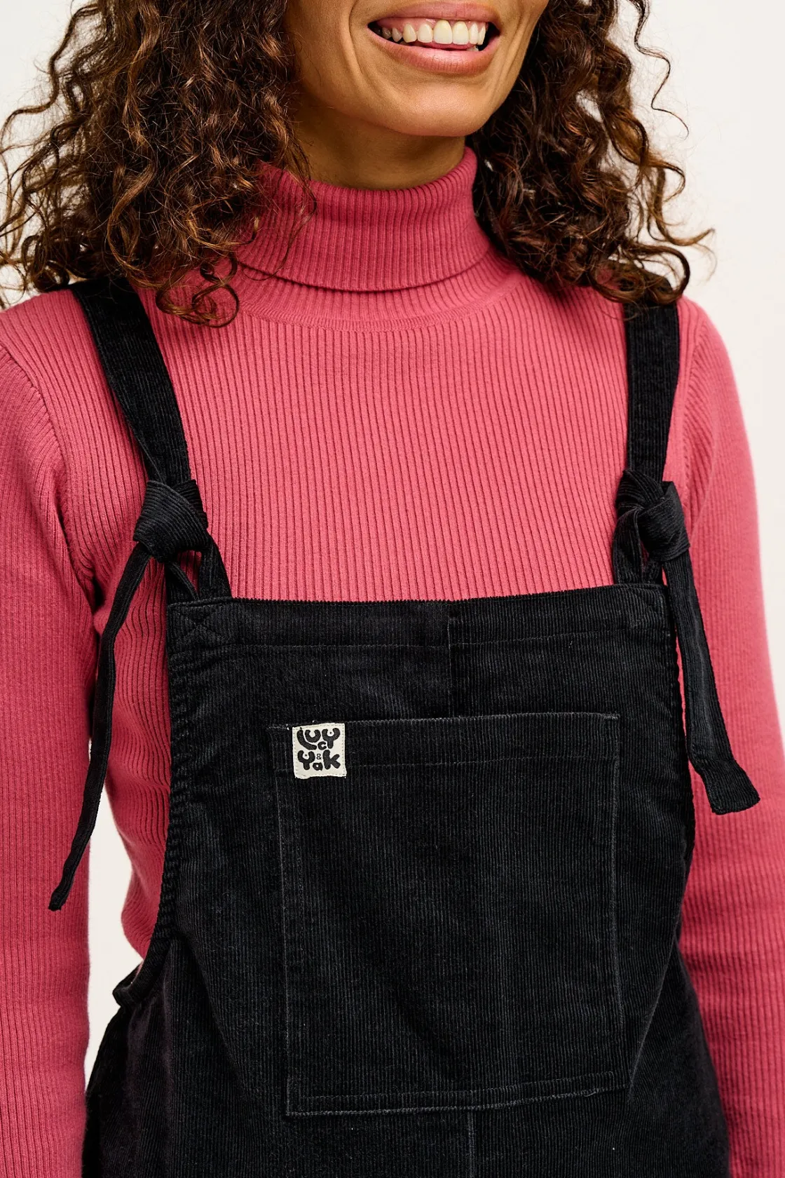 Lucy & Yak Original - Corduroy Dungarees in Black Outlet