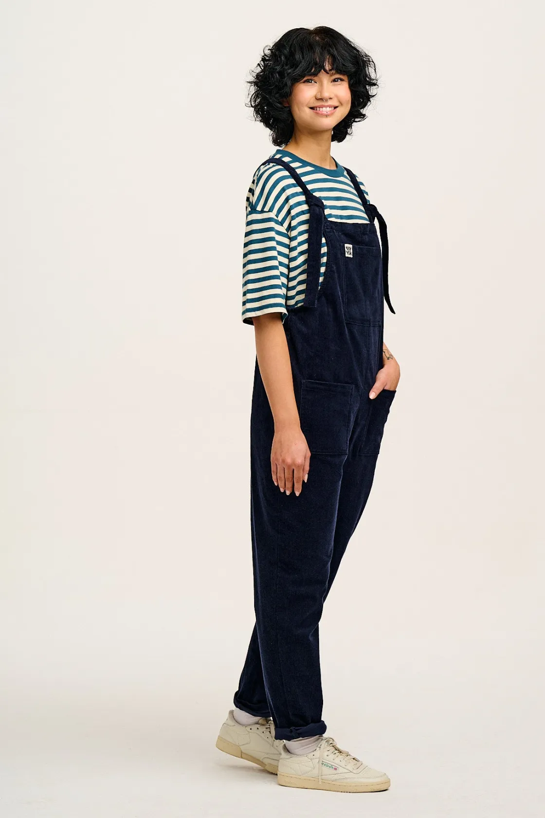 Lucy & Yak Original - Corduroy Dungarees in Sailor Blue Clearance