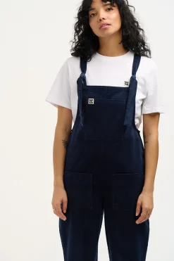 Lucy & Yak Original - Corduroy Dungarees in Sailor Blue Clearance