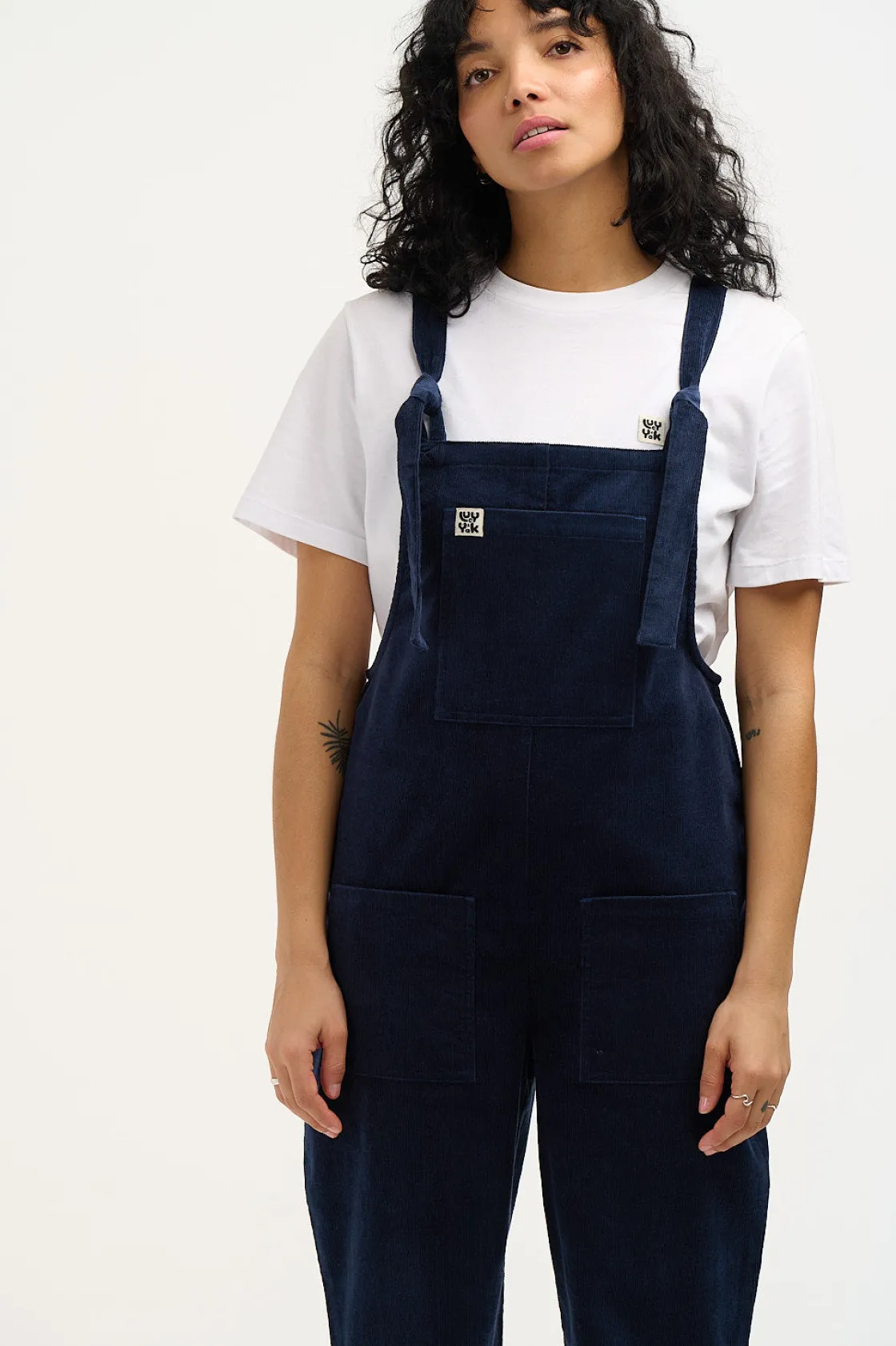 Lucy & Yak Original - Corduroy Dungarees in Sailor Blue Clearance