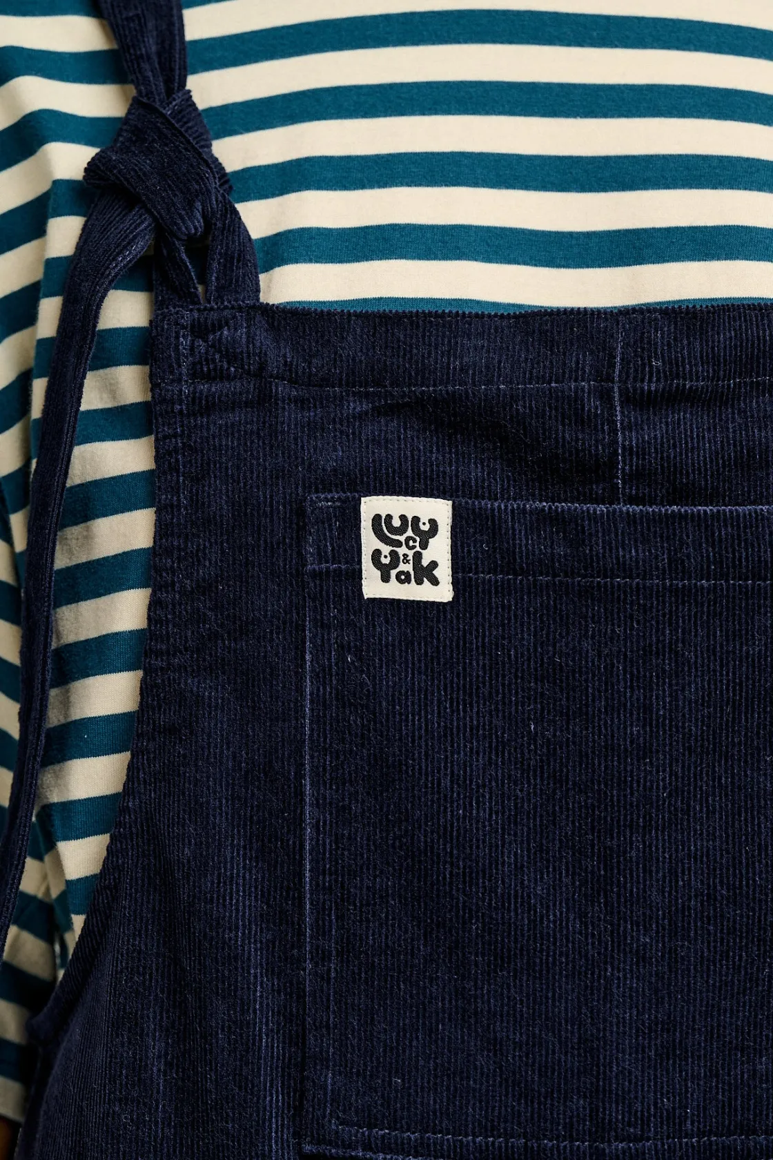 Lucy & Yak Original - Corduroy Dungarees in Sailor Blue Clearance