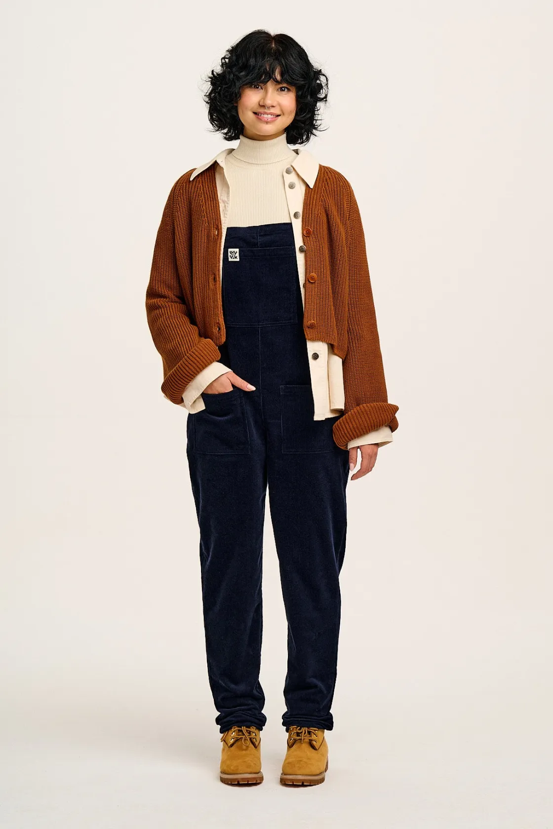 Lucy & Yak Original - Corduroy Dungarees in Sailor Blue Clearance